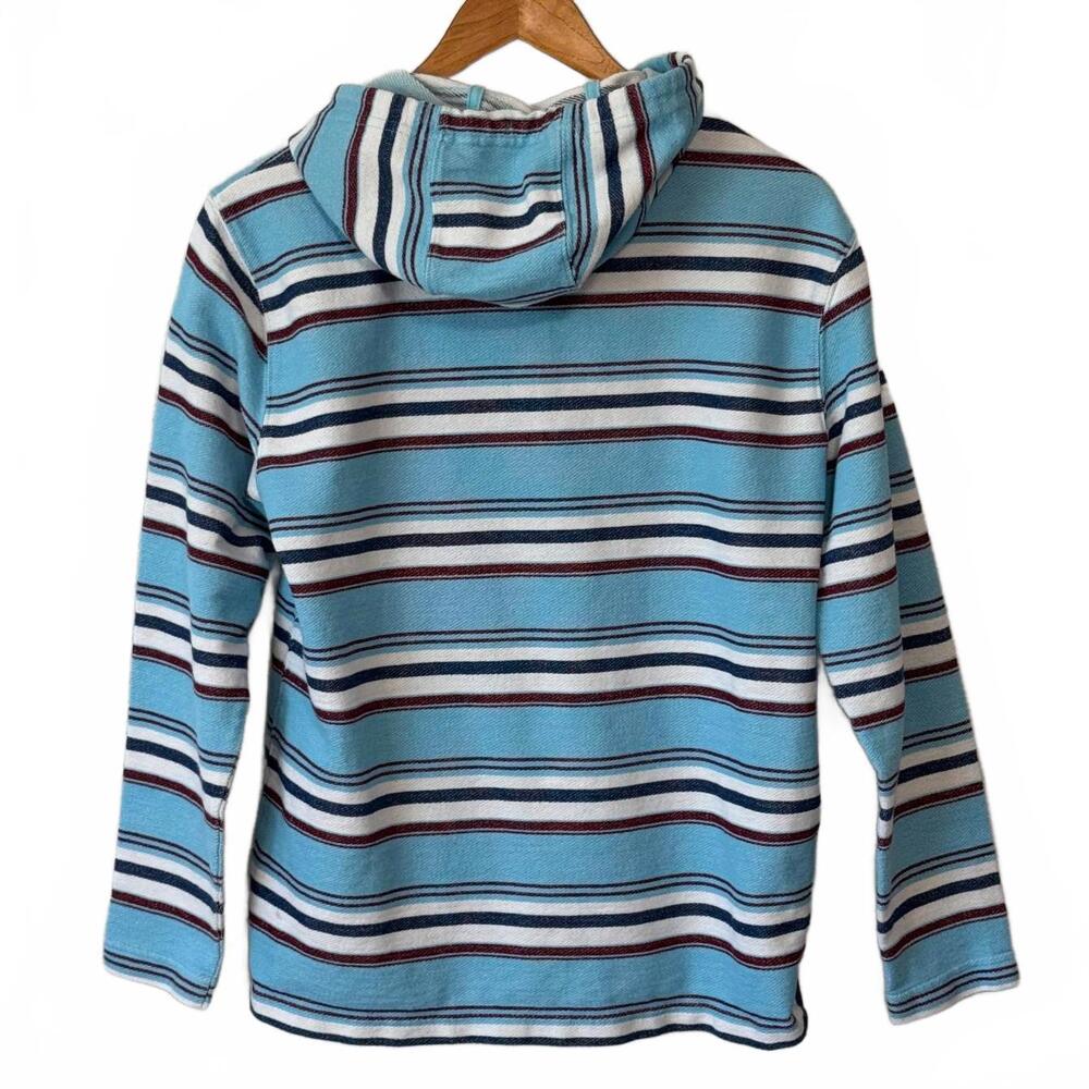 Hurley Surf Beach Hoodie Blue Striped Size Small French Terry Summer Pool - Picture 3 of 7
